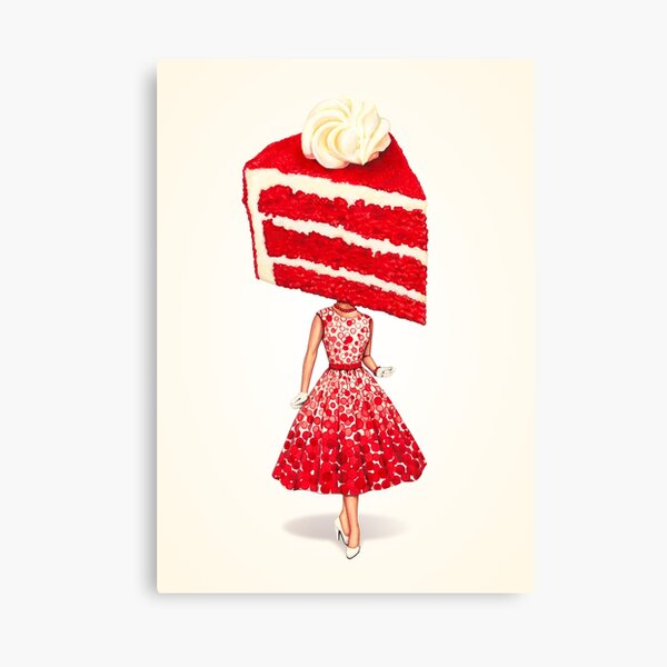 Item preview, Cake Head Pin-Up: Red Velvet designed and sold by Kelly  Gilleran.