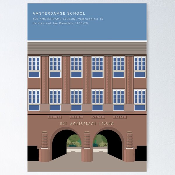 Aperçu de l'œuvre École d'Amsterdamse - Lycée d'Amsterdam créée et vendue par Exvista-NL.