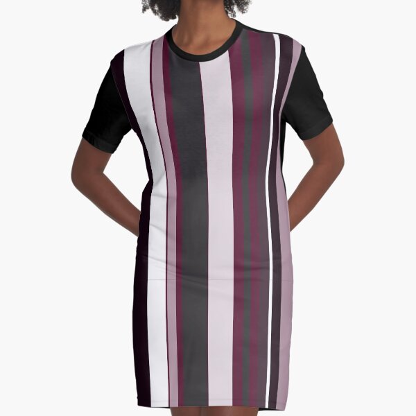 Vertical Lines Variety Graphic T-Shirt Dress