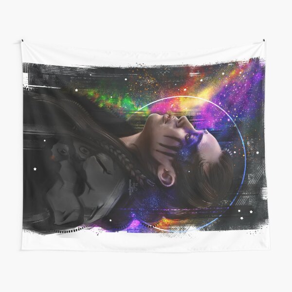 Girl Among the Stars Tapestry