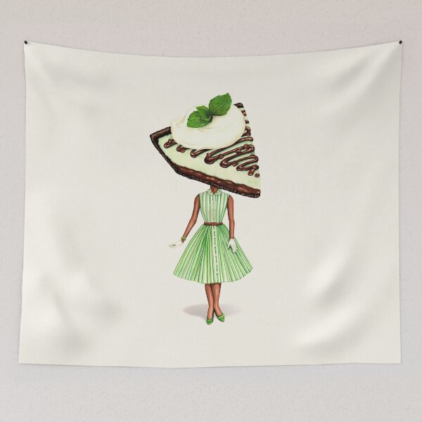 Item preview, Cake Head Pin-Up: Grasshopper Pie designed and sold by Kelly  Gilleran.