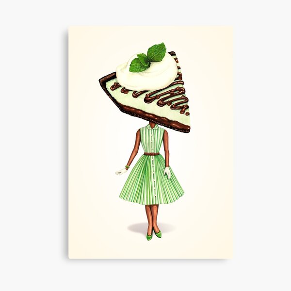 Item preview, Cake Head Pin-Up: Grasshopper Pie designed and sold by Kelly  Gilleran.