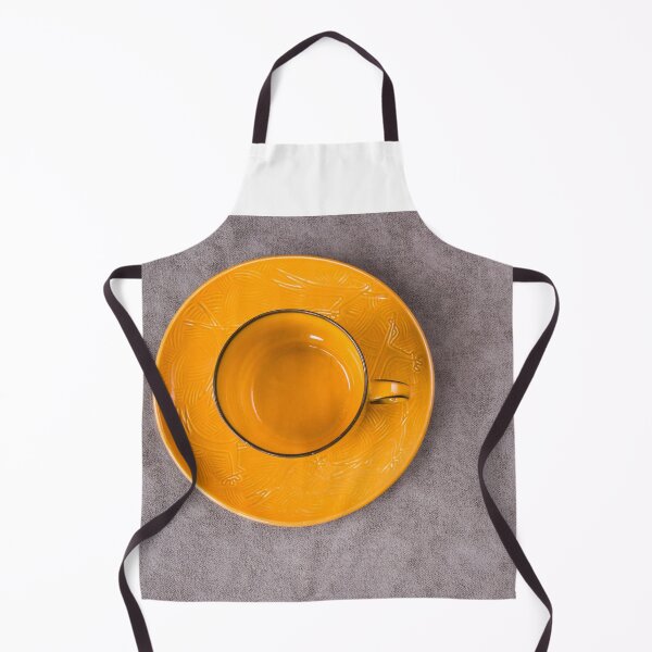 Item preview, Empty orange tableware and dishware settings and serving on the gray background, plate and cup designed and sold by Taidundua.