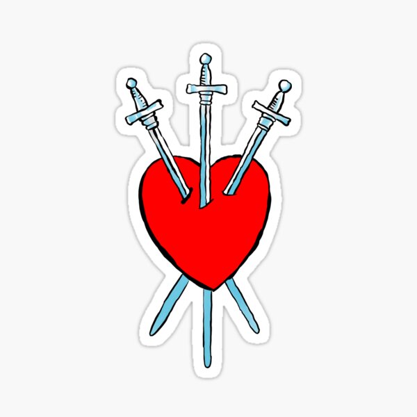 Three of Swords Sticker