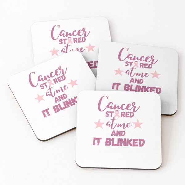 Item preview, Cancer stared at me and it blinked - pink script designed and sold by Achidesign.