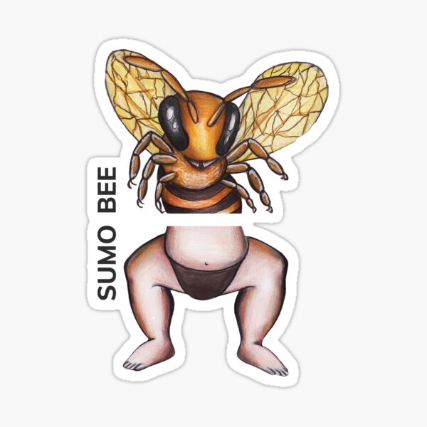 SUMO BEE by FrankenDuo cacao brown Sticker