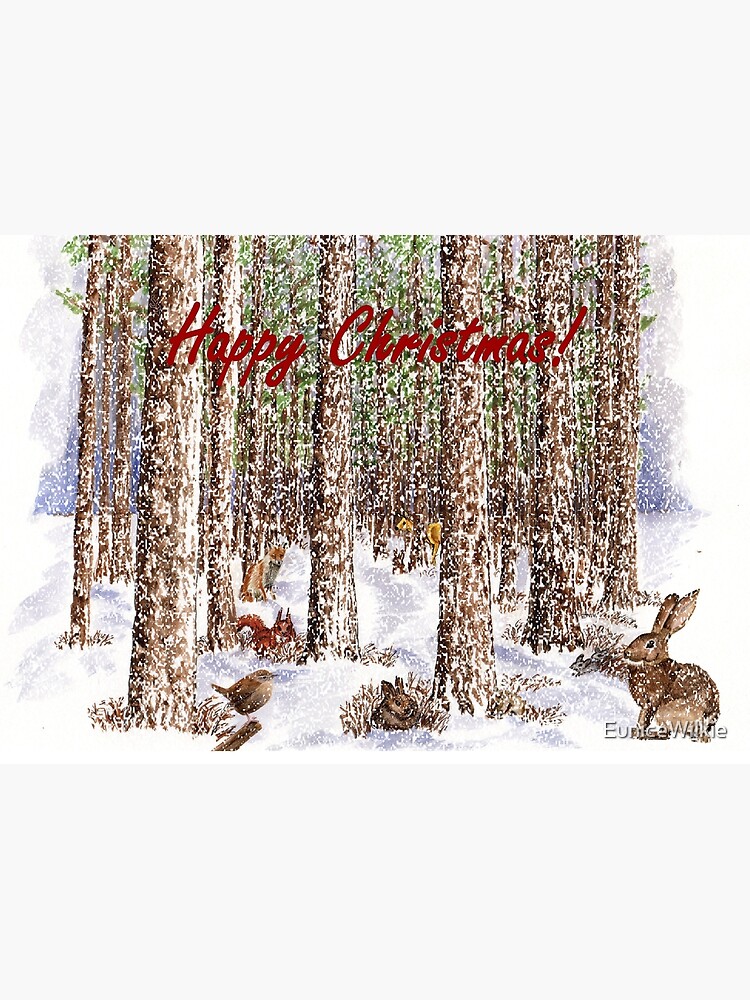 Thumbnail 2 of 2, Greeting Card, Woodland Animals Christmas Design designed and sold by EuniceWilkie.