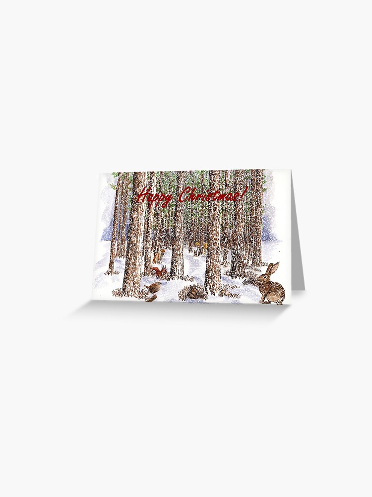 Thumbnail 1 of 2, Greeting Card, Woodland Animals Christmas Design designed and sold by EuniceWilkie.