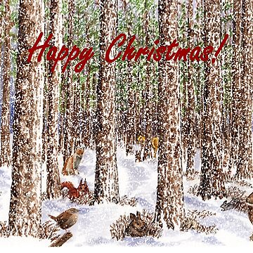 Artwork thumbnail, Woodland Animals Christmas Design by EuniceWilkie