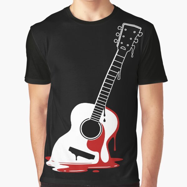 Acoustic Guitar Melting Inside Graphic T-Shirt