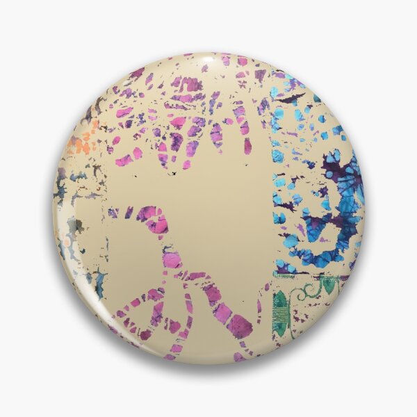Item preview, Paint Spill fiber art on beige background, blue green pink purple designed and sold by djrunnels.
