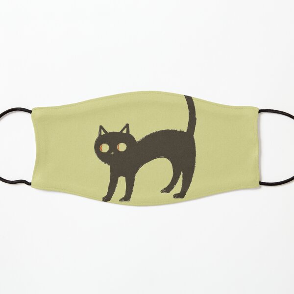 Cute Black Cat (yellow) Kids Mask