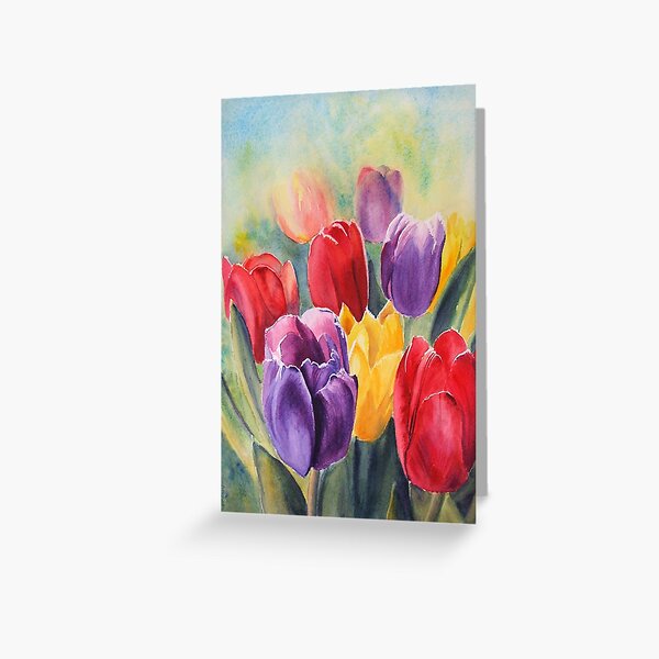 Tulip Rainbow Greeting Card