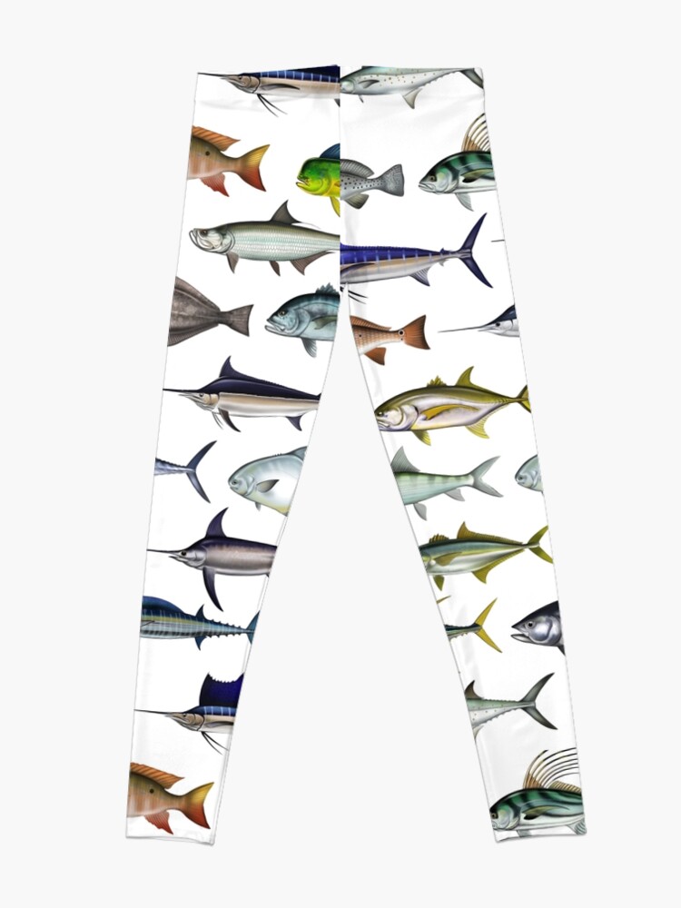Alternate view of Sea Gamefish, Mahi, Snook, Marlin, Swordfish ,Sailfish, Tarpon - Digital drawing by (ANTARTOUTDOORS) Leggings