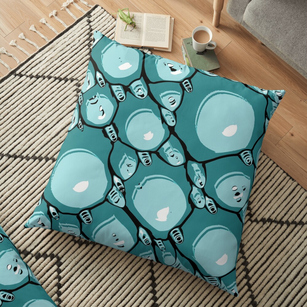 Abstract Turquoise Pattern Floor Pillow
