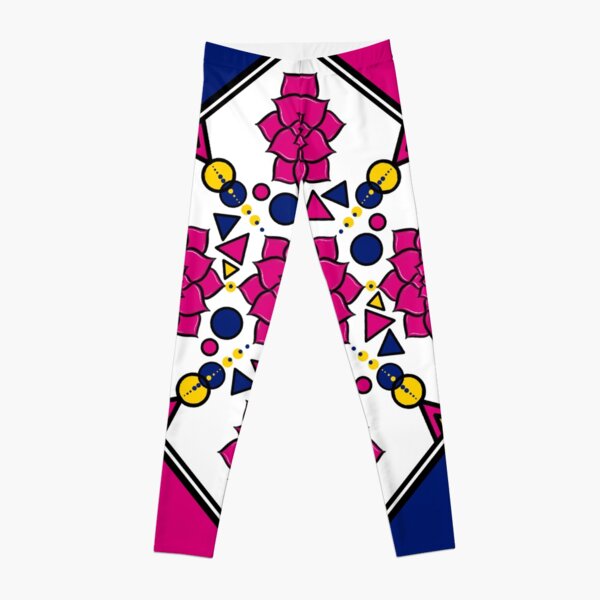Abstract Geometric Floral Design Leggings