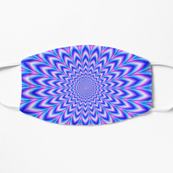 Psychedelic Pulse in Blue and Pink Flat Mask