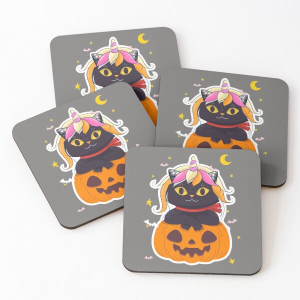 Item preview, Unicorn Pumpkin Black Unicorn Cat designed and sold by Ribsa.