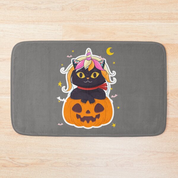 Item preview, Unicorn Pumpkin Black Unicorn Cat designed and sold by Ribsa.