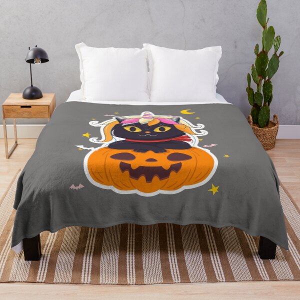 Item preview, Unicorn Pumpkin Black Unicorn Cat designed and sold by Ribsa.