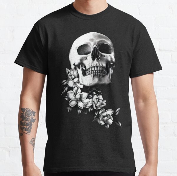 Skull And Flowers Gifts Merchandise Redbubble - chest clipart skeleton roblox t shirt transparent