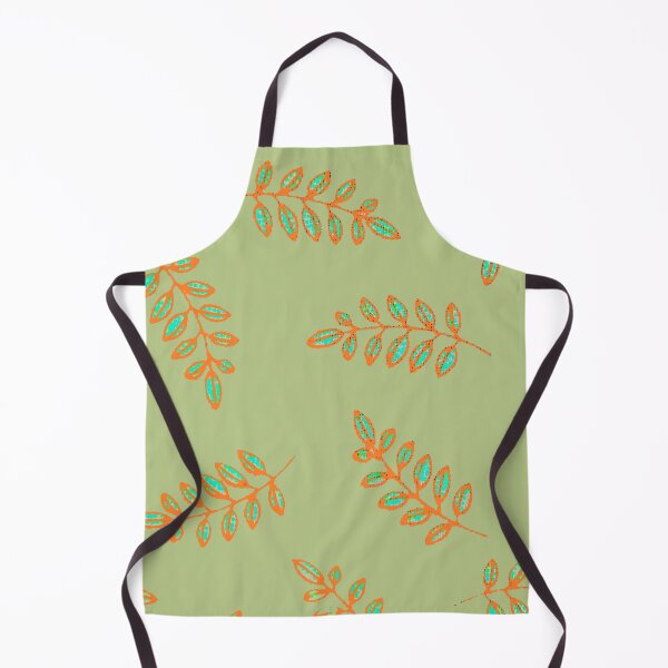 Item preview, Speckled Leaf Print in sage green, orange, teal blue designed and sold by djrunnels.