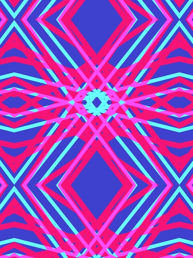 Thumbnail 5 of 5, A-Line Dress, Turquoise Blue Pink Retro Pattern designed and sold by PatternPerfect.