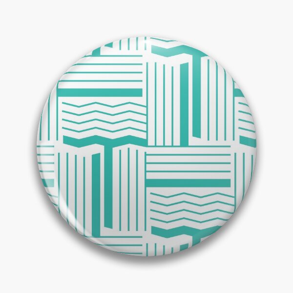Item preview, Patrón geométrico de líneas y ondulaciones - Aqua designed and sold by RoguePatterns.