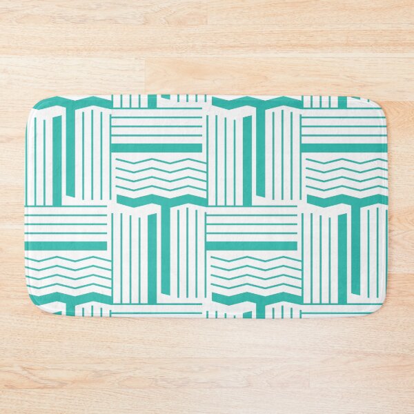Item preview, Lines & Wiggles Geometric Pattern – Aqua designed and sold by RoguePatterns.