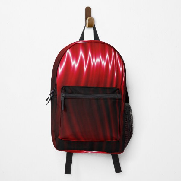 Item preview, abstract red curtain curve glowing pulse line designed and sold by Orderposter.