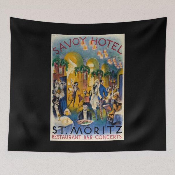 Item preview, St Moritz retro poster designed and sold by CorasPosters.