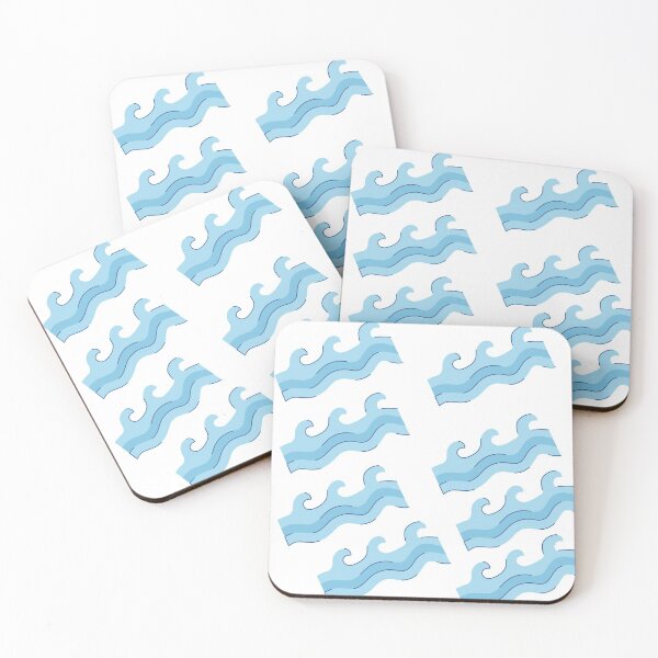 Item preview, Ocean Bathmat Cute Blue Waves Pattern  designed and sold by mimosadesigns.