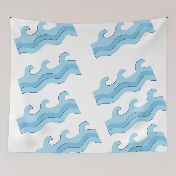 Item preview, Ocean Bathmat Cute Blue Waves Pattern  designed and sold by mimosadesigns.