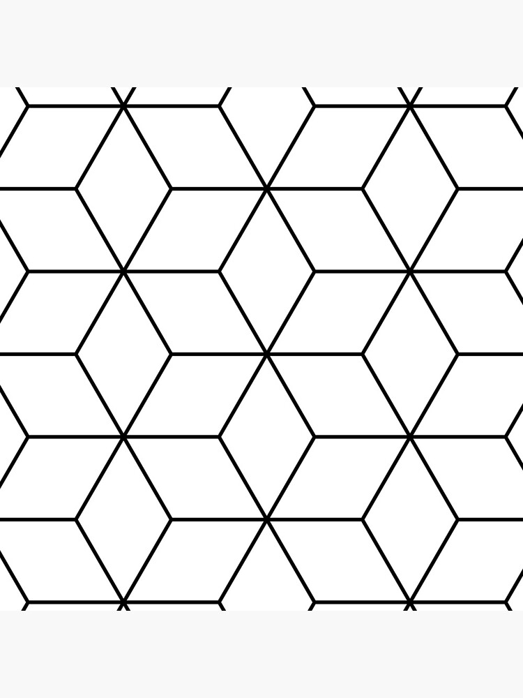 Geometric Cubes Black & White by QuirkyClock
