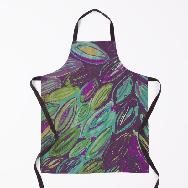 Item preview, Watercolor Leaves in Purple Teal Blue Gold designed and sold by djrunnels.