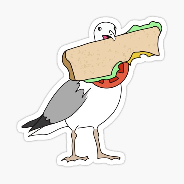 Item preview, Seagull Sandwich Thief designed and sold by lildoodleshop.