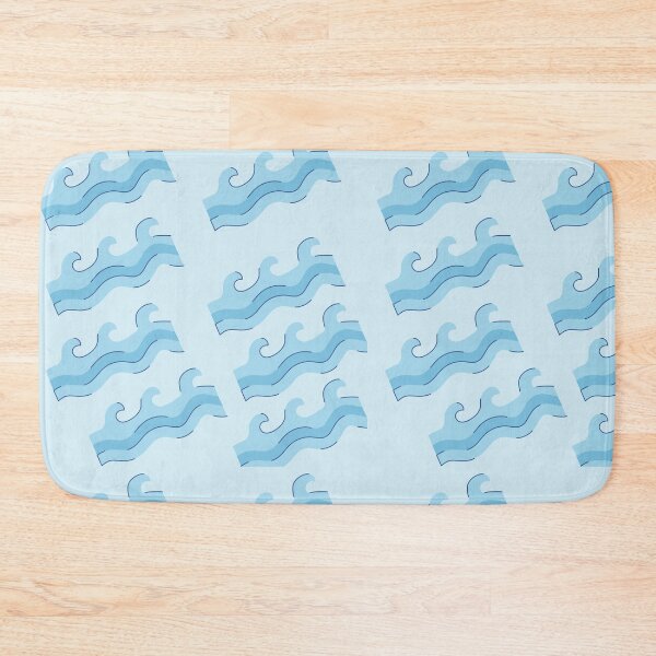 Item preview, Ocean Bathmat Blue Waves  designed and sold by mimosadesigns.