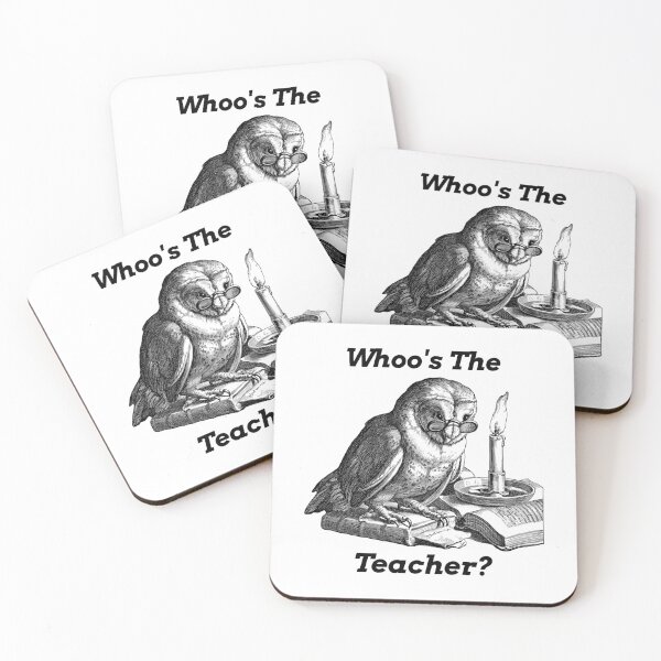 Item preview, Whoos The Teacher Funny Teacher Theme Retro Style Drawing Vintage Style Art Library Owl Artistic Design designed and sold by adrogers.