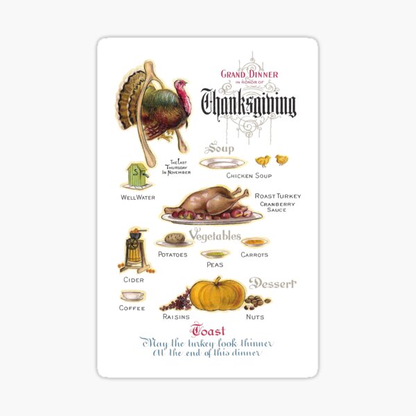 Item preview, What's on the Menu for Thanksgiving Dinner designed and sold by fenneltea.