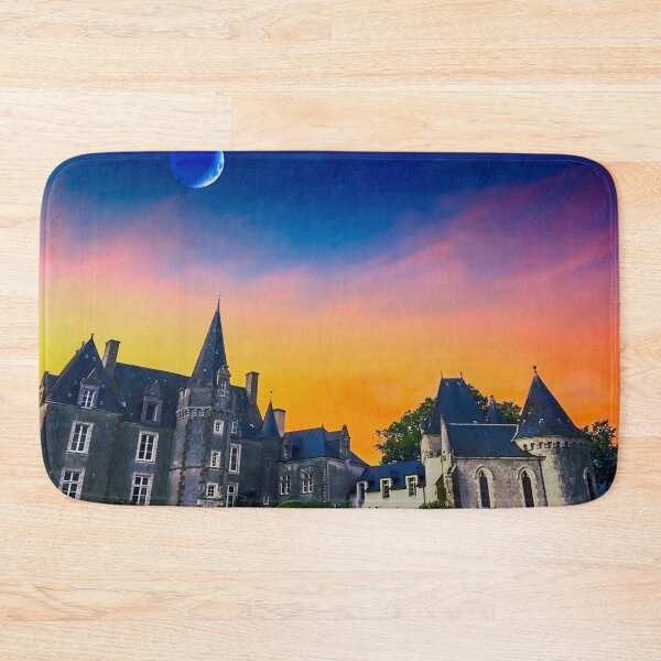 Item preview,  France Travel Photography, Chateau de Cerisay With Moon And Sunset, Aesthetic  designed and sold by Lizzie May.