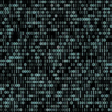Artwork thumbnail, binary code on black background by Orderposter