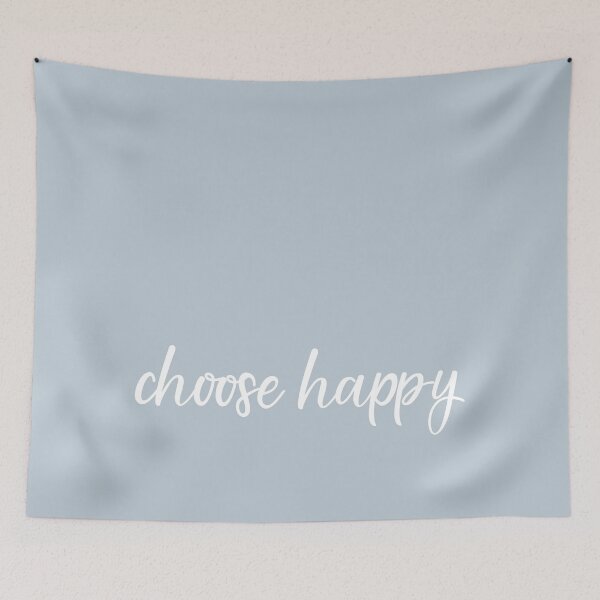 Aperçu de l'œuvre Choose Happy - bleu pastel créée et vendue par Aryeh Studio.