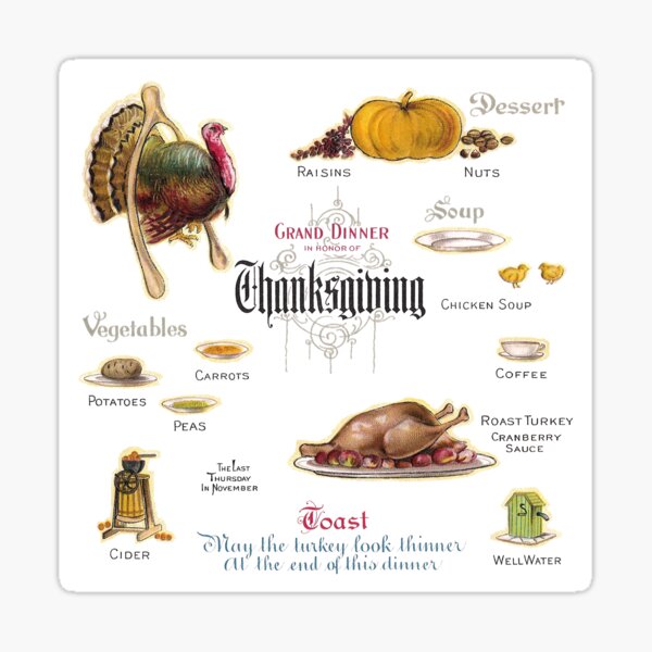 Item preview, What's on the Menu for Thanksgiving Dinner designed and sold by fenneltea.