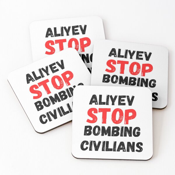 Item preview, ALIEV STOP BOMBING CIVILIANS, Artsakh Strong Armenia designed and sold by MoMasry.