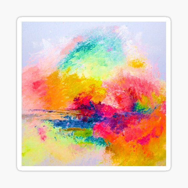 Bright Colorful Abstract Painting Print Sticker