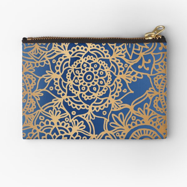 Vista previa del artículo con la obra «Patrón de mandala azul y dorado nuevo 2020», diseñado y vendido por Julie Erin Designs.