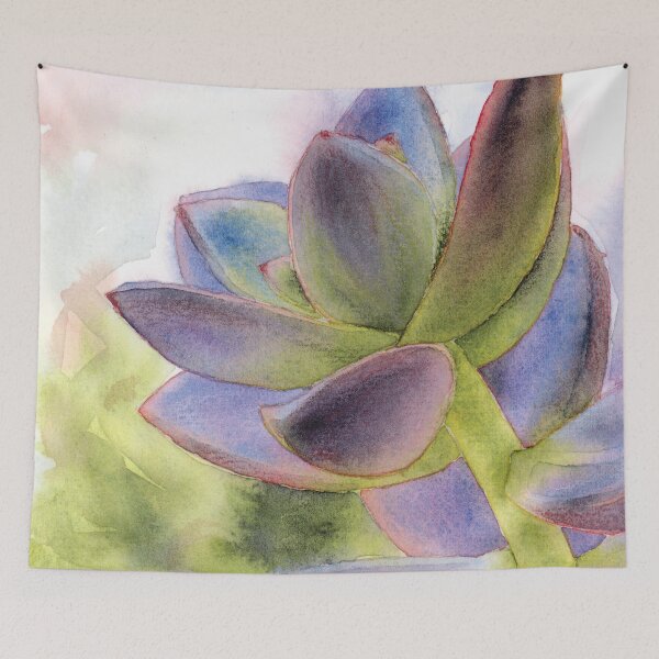 Item preview, Softly Colored Succulent Closeup in Watercolor designed and sold by Kelly Roy.