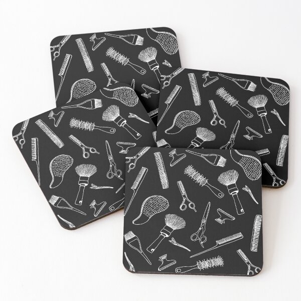 Item preview, At the Hair Salon (White on Black) designed and sold by Orange Hedgehog.