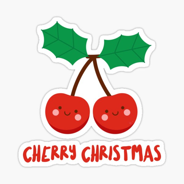 Item preview, Cherry Christmas Fruit Fruity Holly Jolly Kawaii Winter Holidays Seasonal Merry Christmas Funny Pun Cute Smiley designed and sold by gkao.