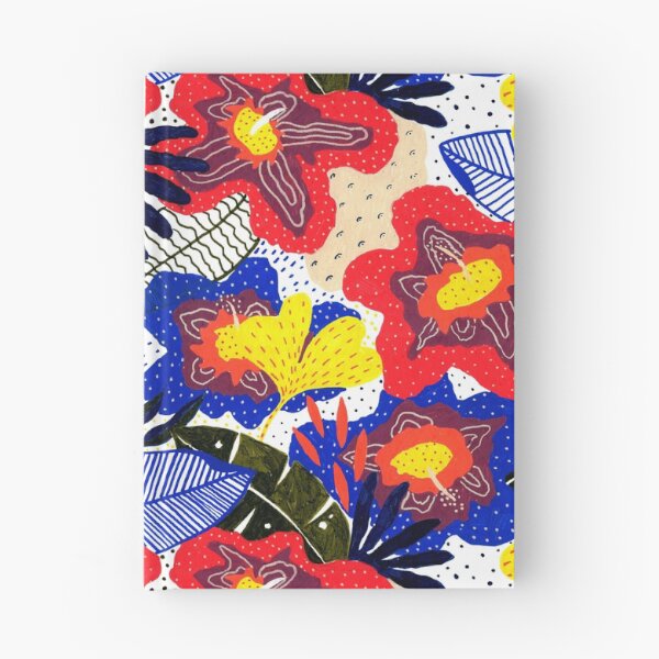 Item preview, Contemporary exotic tropical flowers leaves botanical pattern designed and sold by CrisBanana.